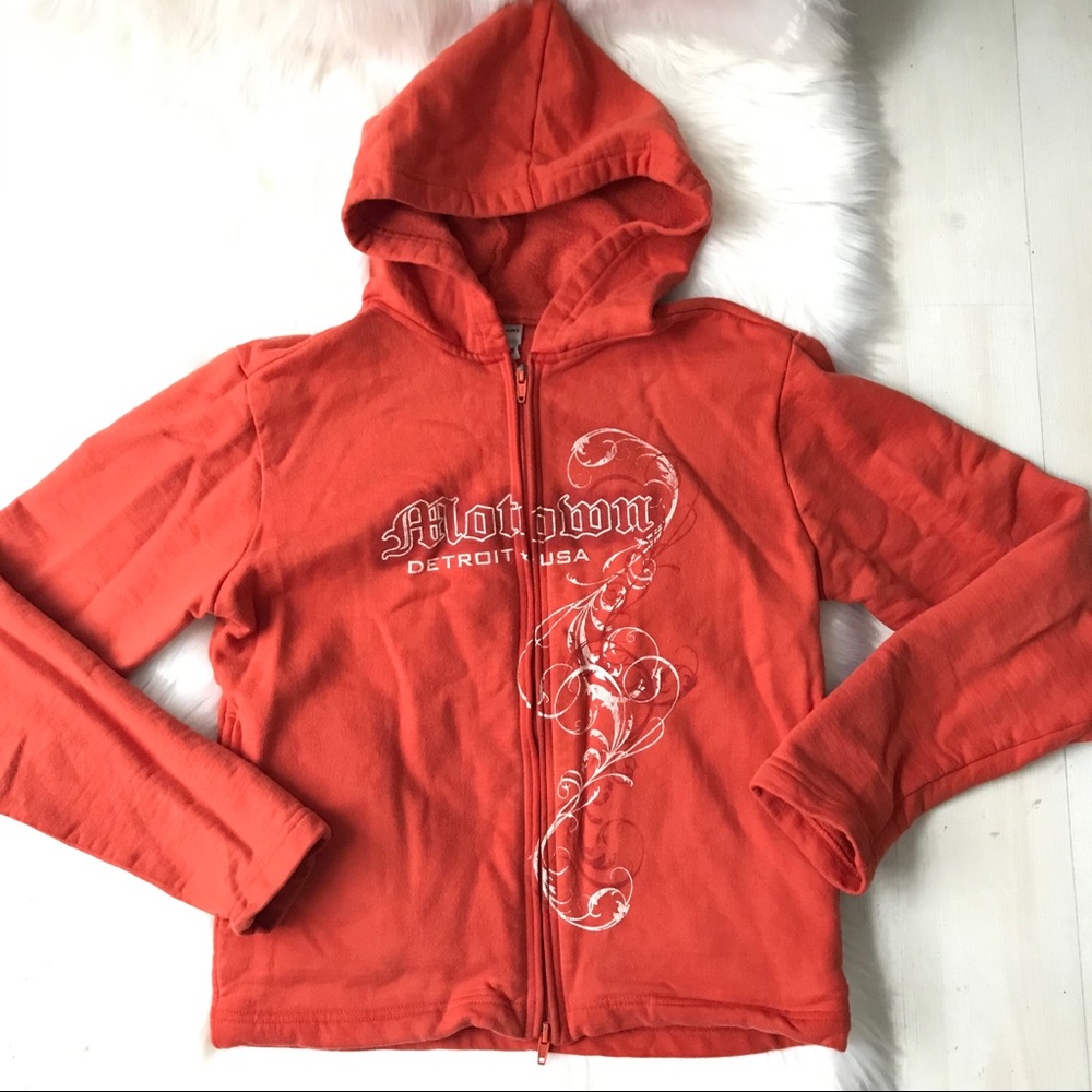 Motown Detroit Graphic Fleece Hoodie w/ Pockets, S